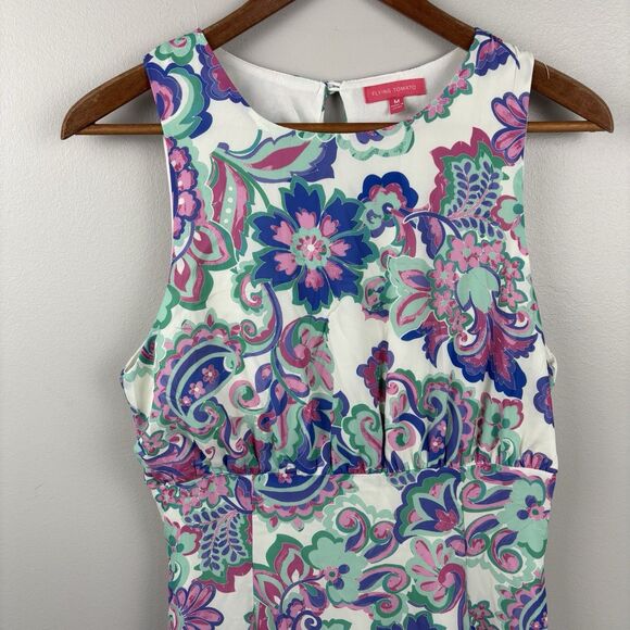 Flying Tomato Maxi Flowing Dress Sleeveless Size Medium Artistic Floral Flowy - Picture 4 of 10